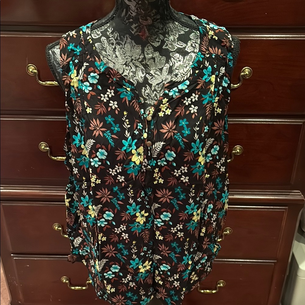 Sonoma Floral Sleeveless Women's Top, XL
